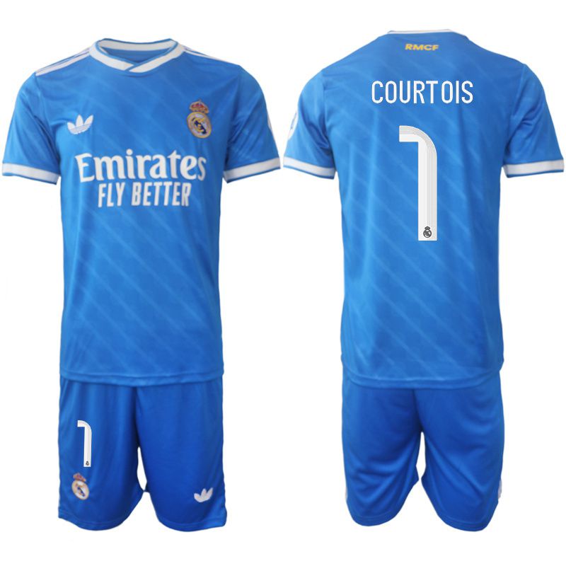 Men 2025-2026 Club Real Madrid away blue #1 Soccer Jersey1